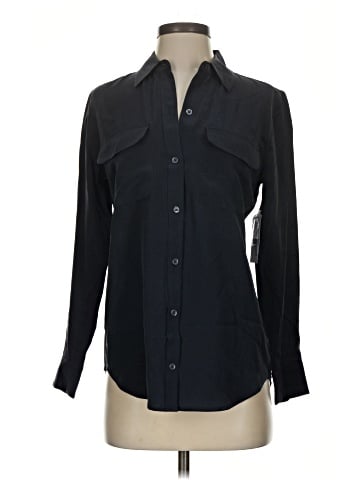 Equipment Long Sleeve Silk Top (view 1)