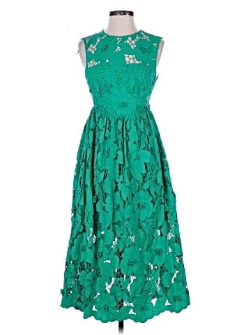 Self-Portrait Sleeveless 3D Lace Midi Dress (view 1)