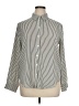 Monday Fun 100% Polyester Stripes Silver Long Sleeve Blouse Size XL - photo 1