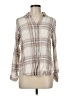 Altar'd State 100% Rayon Plaid Tan 3/4 Sleeve Button-Down Shirt Size M - photo 1