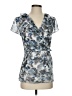 Banana Republic 100% Polyester Blue Short Sleeve Blouse Size 4 - photo 1