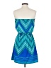 Express 100% Polyester Chevron-herringbone Blue Cocktail Dress Size S - photo 2