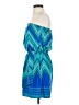 Express 100% Polyester Chevron-herringbone Blue Cocktail Dress Size S - photo 5