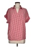 Shein 100% Polyester Checkered-gingham Red Short Sleeve Blouse Size 8 - 10 - photo 1