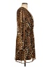 Express 100% Polyester Animal Print Brown Cocktail Dress Size L - photo 4