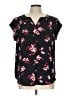 41Hawthorn Floral Black Short Sleeve Blouse Size L - photo 1
