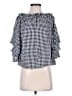 Michael Kors Collection Checkered-gingham Black 3/4 Sleeve Blouse Size M - photo 1