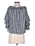 Michael Kors Collection Checkered-gingham Black 3/4 Sleeve Blouse Size M - photo 2