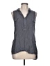 Splendid 100% Rayon Gray Sleeveless Button-Down Shirt Size L - photo 1