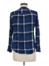 Harper 100% Rayon Plaid Blue Long Sleeve Blouse Size M - photo 2