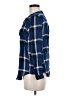 Harper 100% Rayon Plaid Blue Long Sleeve Blouse Size M - photo 5