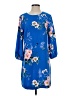 Ann Taylor 100% Polyester Floral Blue Casual Dress Size 4 - photo 1