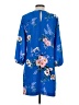 Ann Taylor 100% Polyester Floral Blue Casual Dress Size 4 - photo 2