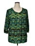 Susan Graver 100% Polyester Green 3/4 Sleeve Blouse Size 1X - photo 1