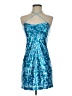 Guess 100% Polyester Metallic Blue Cocktail Dress Size 0 - photo 1