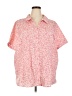 Basic Editions Pink Short Sleeve Button-Down Shirt Size 4X - photo 1