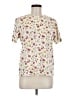 Cabin Creek Floral Ivory Short Sleeve Blouse Size 8 - photo 1
