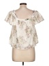 Solitaire 100% Polyester Ivory Short Sleeve Blouse Size L - photo 2