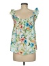 Blu Pepper 100% Polyester Green Sleeveless Blouse Size M - photo 2