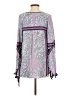 Hale Bob 100% Silk Floral Aztec Or Tribal Print Color Block Paisley Purple Long Sleeve Blouse Size S - photo 2