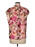 Elie Tahari 100% Polyester Floral Pink Short Sleeve Blouse Size M - photo 2