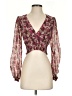 Wilfred 100% Polyester Burgundy 3/4 Sleeve Blouse Size XXS - photo 1