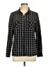 Studio Works Plaid Black Long Sleeve Blouse Size L - photo 1