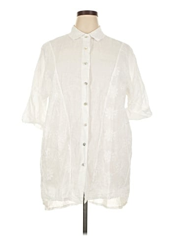 Unbranded 3/4 Sleeve Button-Down Shirt (view 1)