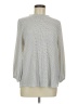 Adrianna Papell Houndstooth Silver Long Sleeve Blouse Size M - photo 1