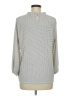 Adrianna Papell Houndstooth Silver Long Sleeve Blouse Size M - photo 2