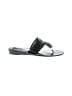 Jack Rogers 100% Leather Floral Solid Black Flip Flops Size 9 1/2 - photo 1