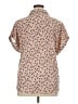 Timeson 100% Polyester Floral Tan Short Sleeve Blouse Size XL - photo 2
