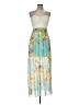 Unbranded 100% Polyester Floral Blue White Cocktail Dress Size M - photo 1