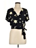 JOA 100% Polyester Black Short Sleeve Blouse Size M - photo 1