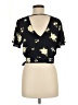 JOA 100% Polyester Black Short Sleeve Blouse Size M - photo 2