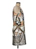 Gabby Skye Metallic Silver Cocktail Dress Size 8 - photo 4