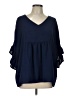 Andree by UNIT 100% Polyester Blue 3/4 Sleeve Blouse Size L - photo 1