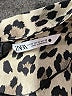 Zara Animal Print Tan Long Sleeve Blouse Size XL - photo 7