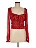 Free People 100% Polyester Red Long Sleeve Blouse Size M - photo 1