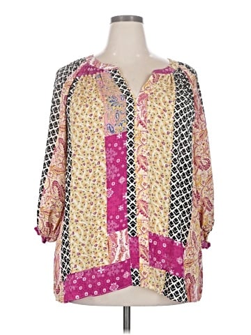 Rose + Olive 3/4 Sleeve Blouse (view 1)