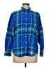 Lands' End 100% Cotton Plaid Blue Long Sleeve Button-Down Shirt Size M - photo 1