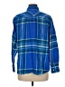 Lands' End 100% Cotton Plaid Blue Long Sleeve Button-Down Shirt Size M - photo 2