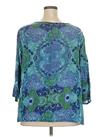 Basic Editions 3/4 Sleeve Blouse (view 2)