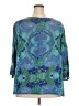 Basic Editions 100% Cotton Blue Teal 3/4 Sleeve Blouse Size XXL (estimated) - photo 2