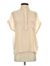 Adam Lippes 100% Silk Color Block Ivory Short Sleeve Silk Top Size 4 - photo 1