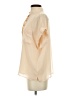 Adam Lippes 100% Silk Color Block Ivory Short Sleeve Silk Top Size 4 - photo 5