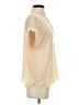 Adam Lippes 100% Silk Color Block Ivory Short Sleeve Silk Top Size 4 - photo 4