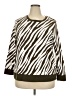 Talbots 100% Cotton Animal Print Brown Sweatshirt Size 2X - photo 1