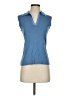 White Stag Blue Sleeveless Button-Down Shirt Size S - photo 1
