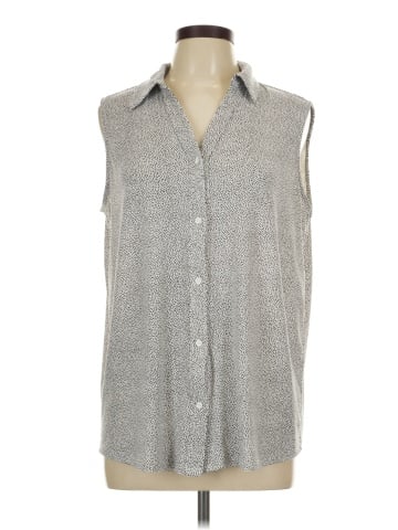 Adrianna Papell Sleeveless Button-Down Shirt (view 1)
